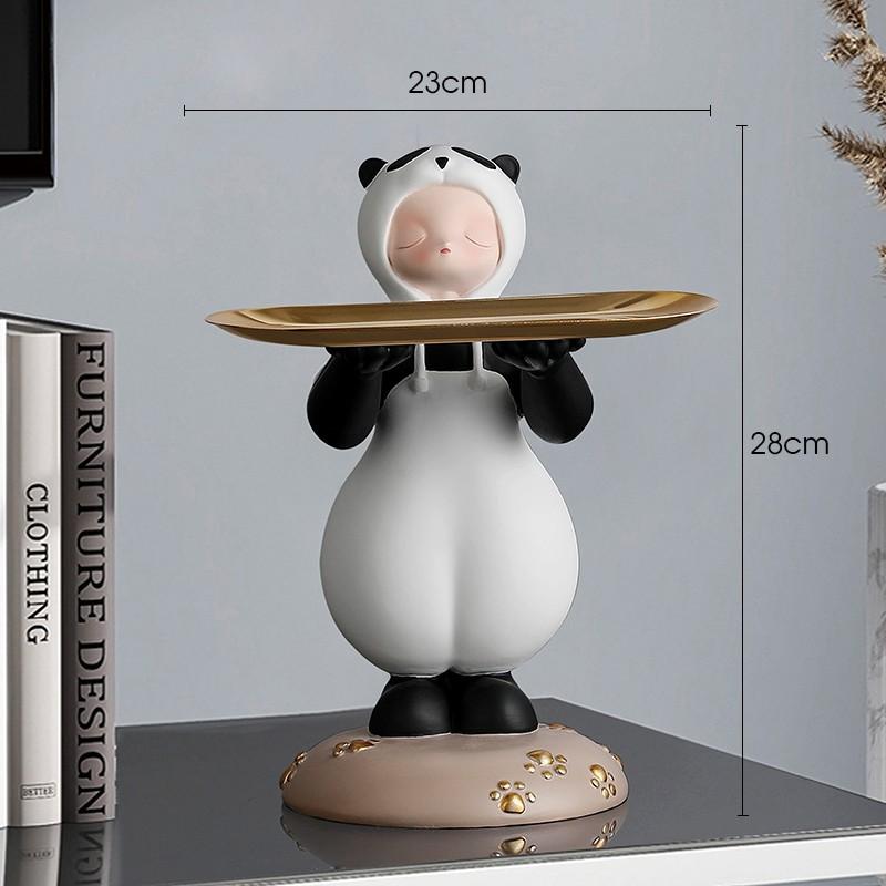 

Креативный напольный орнамент в виде девочки-панды, большой поддон для хранения вещей, гостиная, вход, украшение дома, переезд, новый дом, подарок