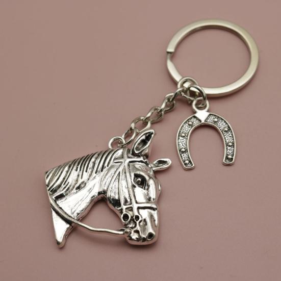 Horse Head Keychain Smooth Touch Key Holder Backpacks Wallets Key Chain Decorative Pendant Key Accessory