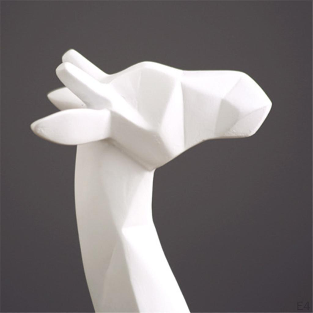Keramik Giraffe Dekorationsfigur Tierfiguren Skulptur Geschenk Schmuckstück, Weiß / Schwarz