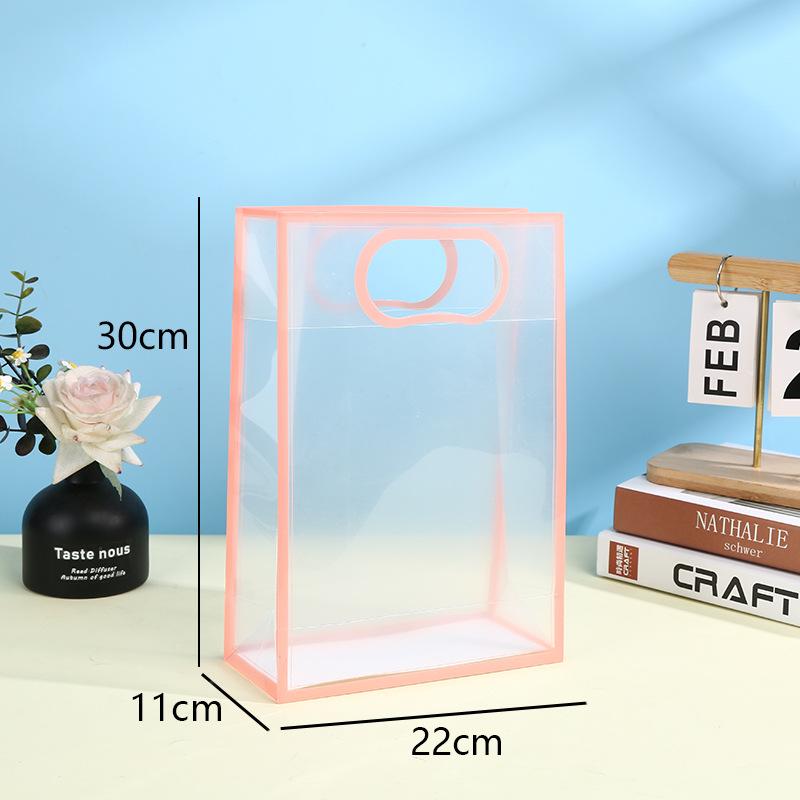 Transparent Plastic Gift Bag with Handle Reusable PP Material Packaging Bag Suitable for Weddings Valentine's Day Birthday Parties Business Occasions