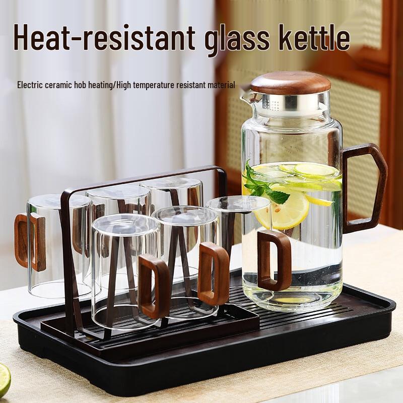Zhenqi Borosilicate Glass Teapot with Wooden Handle