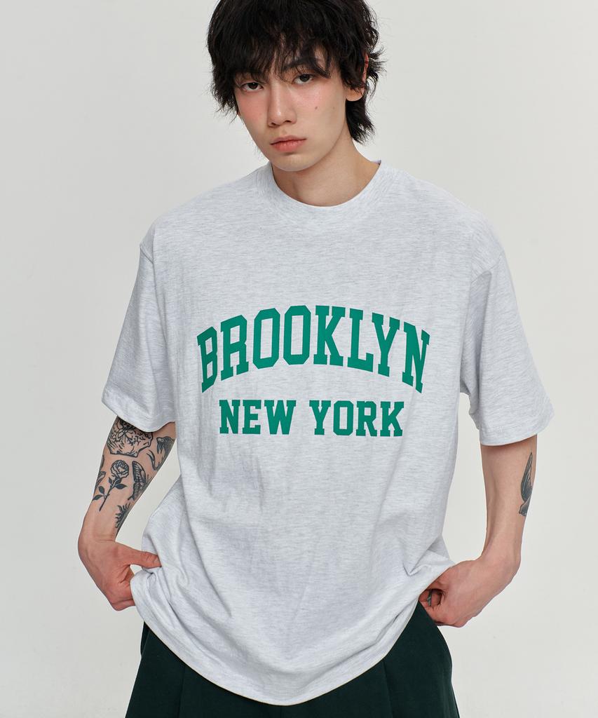 PAPERBOY Brooklyn New York Short Sleeve T-Shirt - White Melange