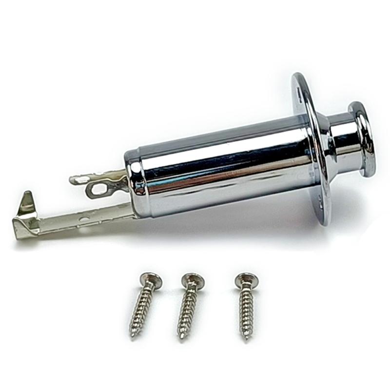 

1set 6.35mm Copper Guitar Mono End Pin Endpin Socket Plug Replacement Guitar Strap Button Plug Socket With Screws срібний