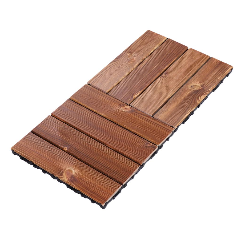 31PCS Interlocking Wood Flooring Tiles Solid Wood Decking for Patio Balcony Outdoor Indoor Use 30x30cm