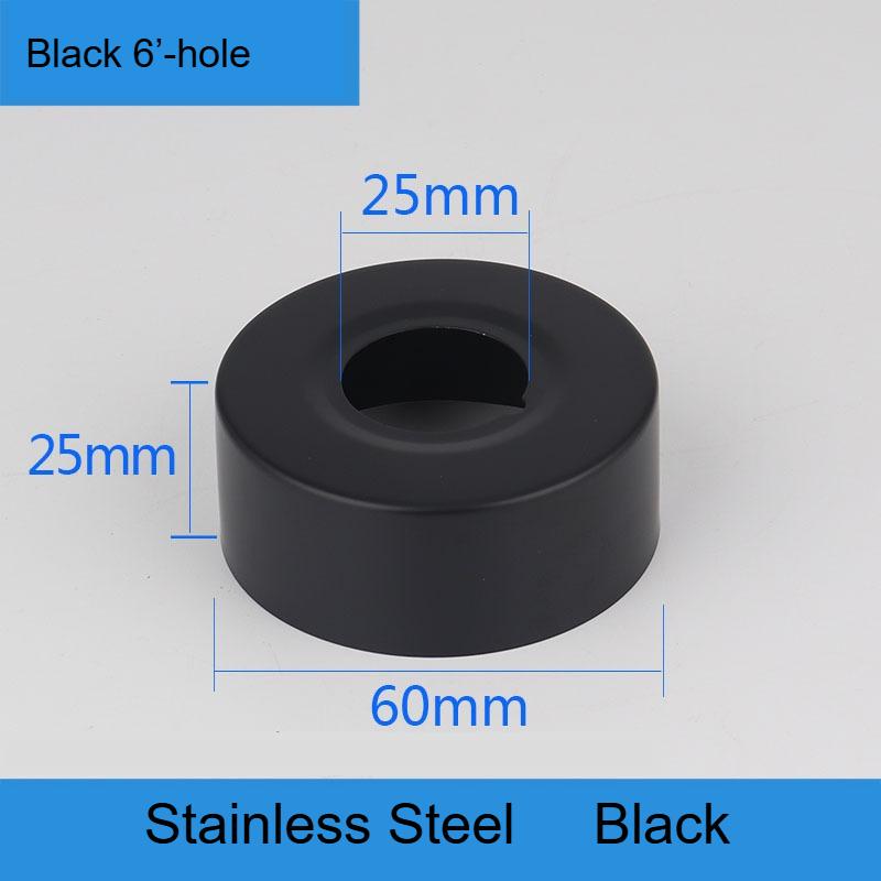 1Pc Black Shower Faucet Decorative Cover Chrome Finish Stainless Steel Water Pipe Wall Covers Kitchen Bathroom Accessories
