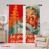 2 Stück, 2D-Flachdruckdruck Vorhänge Santa & Baum Langlebiger 100% Polyesterstoff (ohne Stange) Alle Jahreszeiten für Schlafzimmer Wohnen