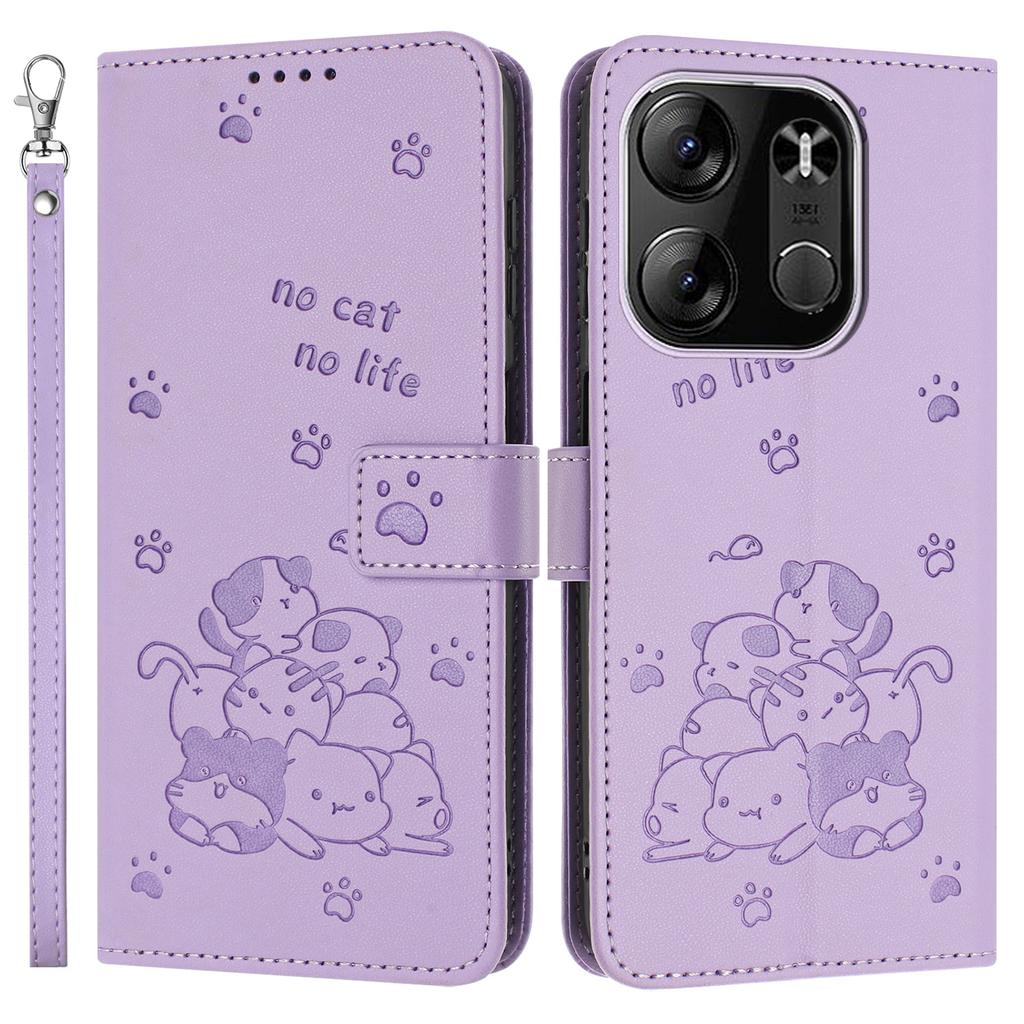 Cats Imprint Leather Case For TECNO Spark Go 2023 4G/Pop 7 Pro 4G/Pop 7/Infinix Smart 7 (India) 4G/Smart 7/Smart 7 HD