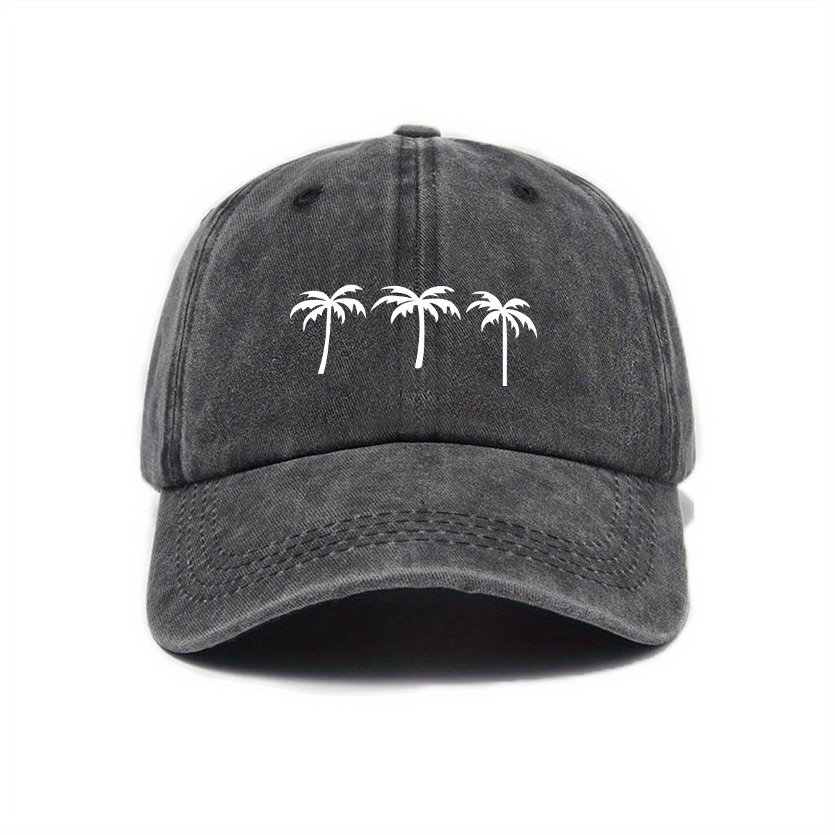 Drie Baseballpetten met Kokosboomprint voor Mannen en Vrouwen, Casual Outdoor Reizen, Strand Duckbill Petten, Eenvoudige Accessoires
