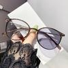 Fashionable Pochromic Anti-blue Light Color-changing Myopia Glasses In Elliptical Shape