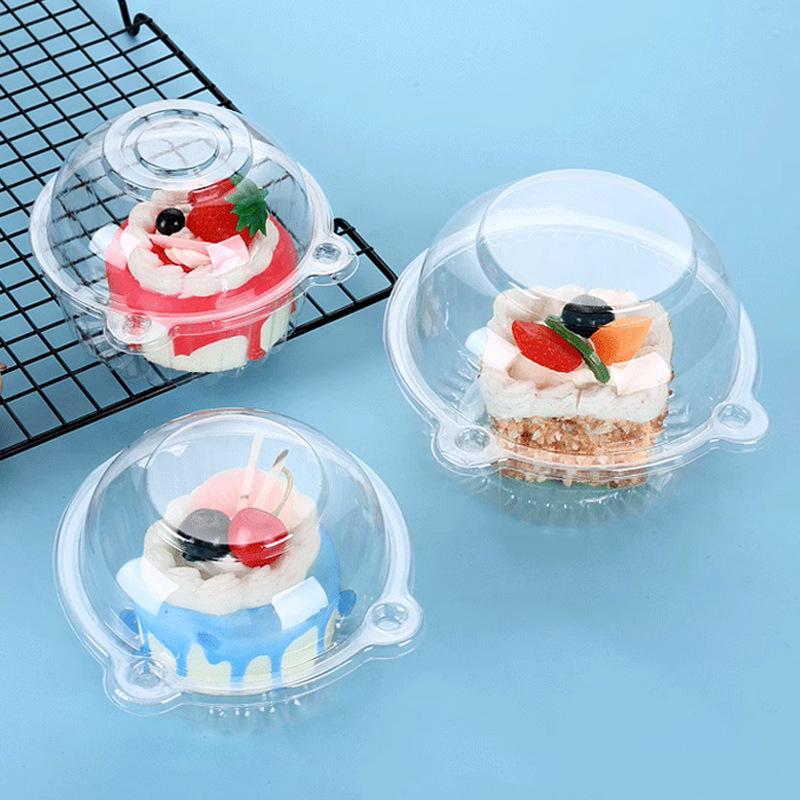 100 Pcs Cake Slice Boxes Cupcake Slice Container Square Individual Single Dessert Box Triangular Sandwich Cheesecake Storage Box