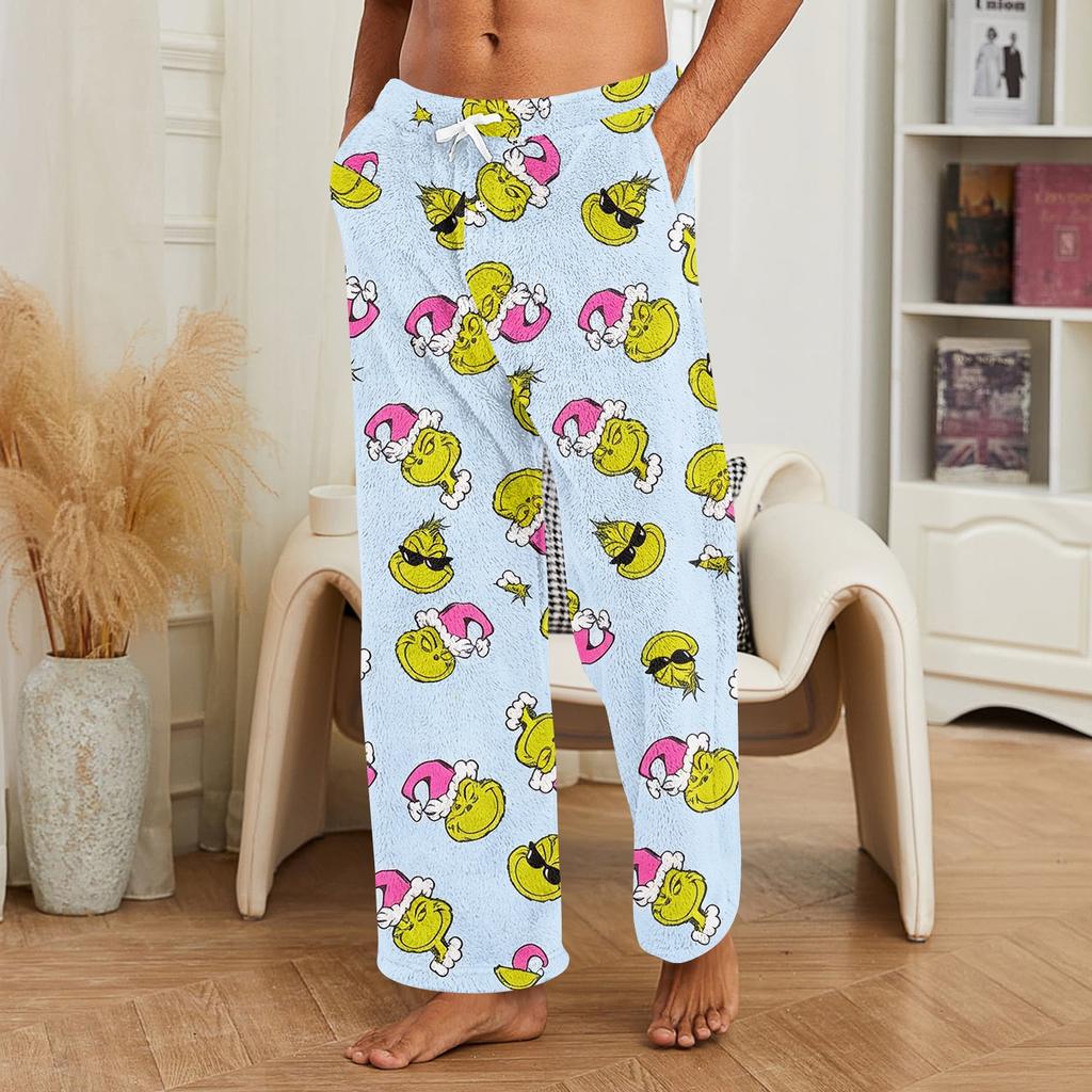 Men's Loose Fit Jogger Pants with Pockets Christmas Print for Running and Casual Wear