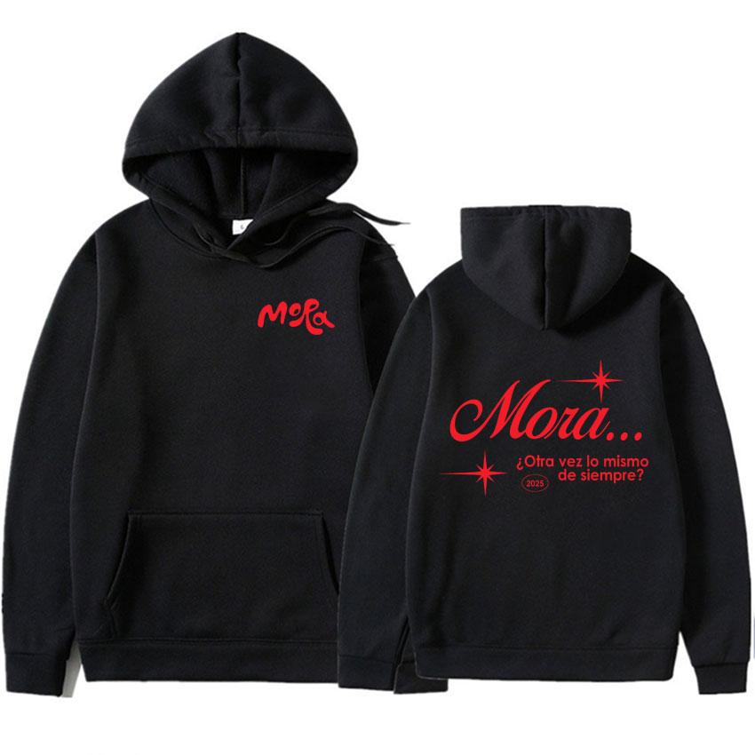 Rapper Mora Lo Mismo De Siempre Long Sleeve Hoodie Men Women s Fleece Streetwear Gothic Clothes Long Sleeve Women S