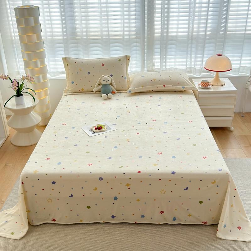 3Pcs Botanical Floral Style Bed Sheet Set Flannel Bed Sheets for Fall and Winter Luxury Super Soft Cozy Queen Size Bedding Set