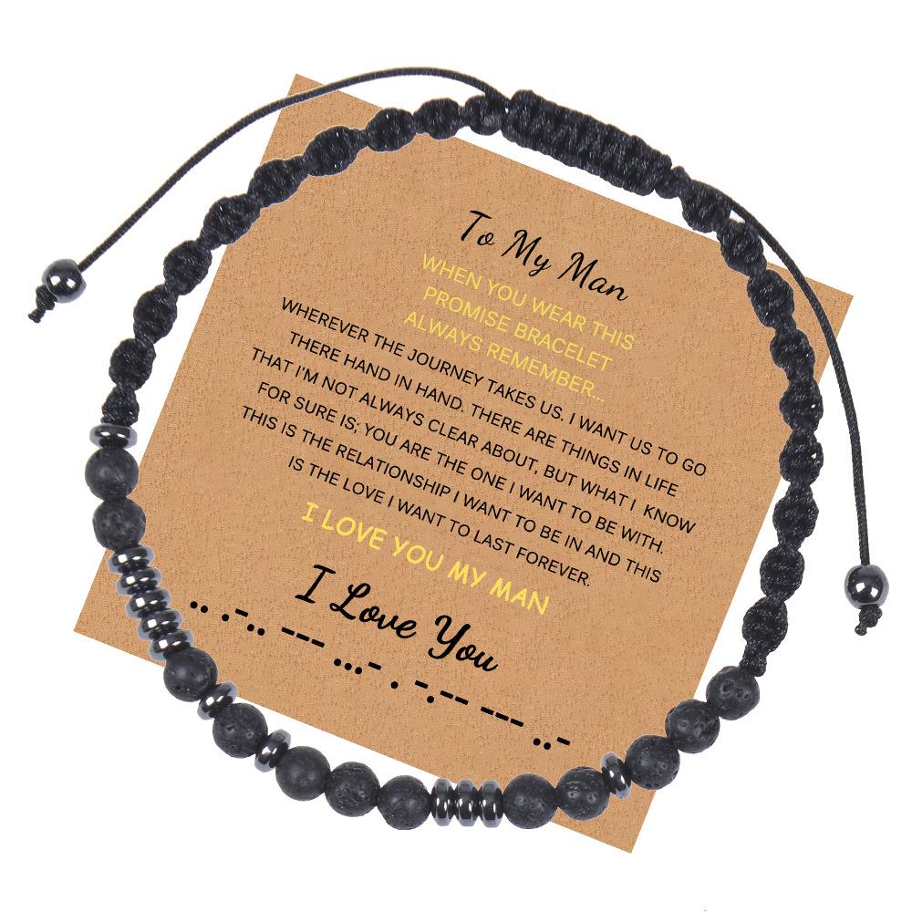 JYL TS Bracelet Morse Code  Family Gift Beaded Transmits Love & Protective Blessings