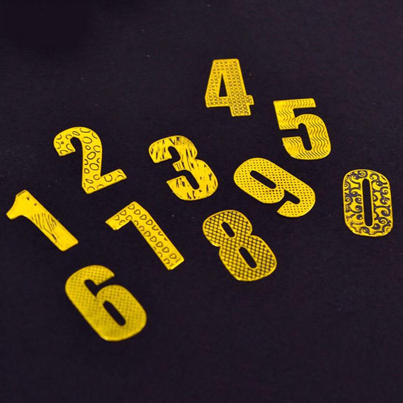 2 szt./partia Naklejka srebrna brązowana znaki cyfrowe litery dekoracja domu