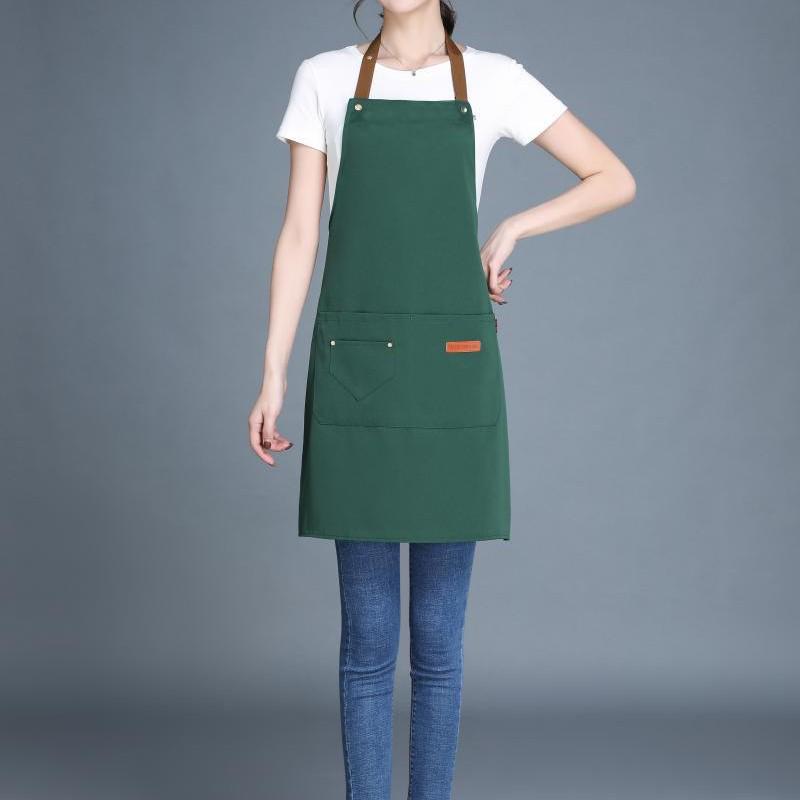 Adjustable Waterproof & Oil-proof Printed Apron with Logo and Text, Thickened Material, Stain-resistant, with Neck Strap.