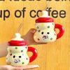 Cute Polka Dot Straw Cup Girls High Value Ceramic Water Cup Girlfriends Practical Mug Birthday Gift