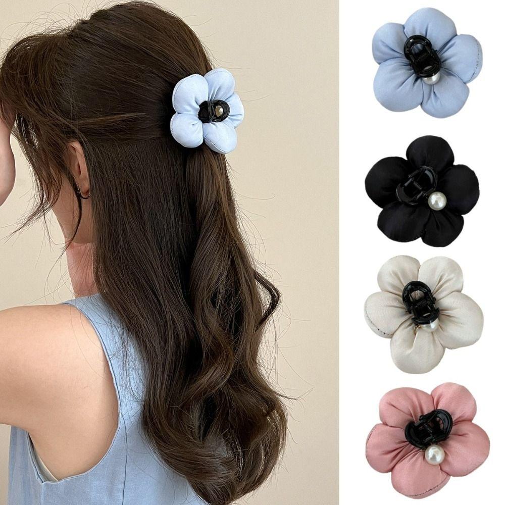 

2pcs Korean Style Scrunchies Shark Clip Pearl Exaggerated Crab Clip Women