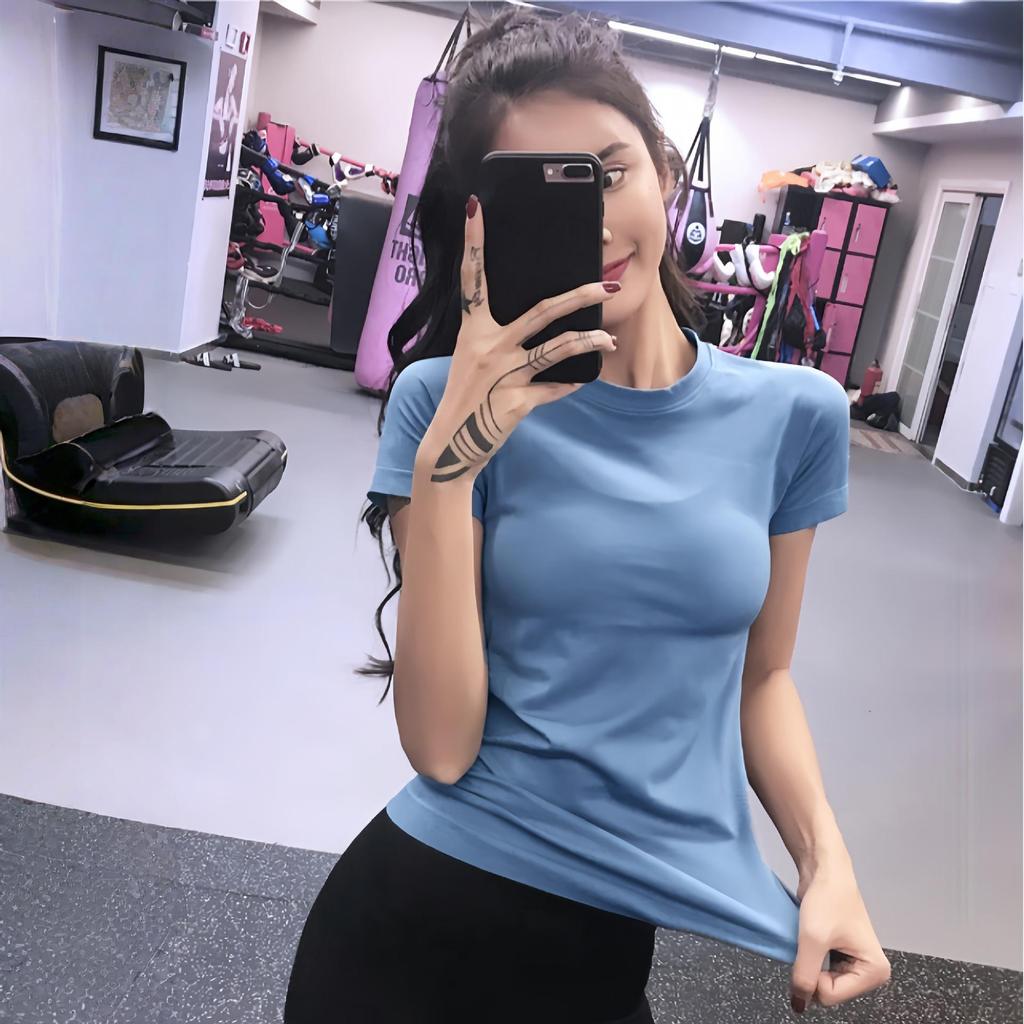 Haut de Sport Respirant et Extensible à Manches Courtes pour Femme - Séchage Rapide, Coupe Ajustée pour la Course à Pied, l'Entraînement et le Yoga