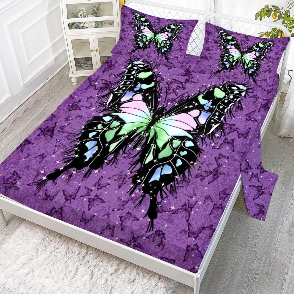 Beautiful Butterfly Pattern Mattress Four-Piece Bedding Set Mattress Bedroom Dormitory Bedding
