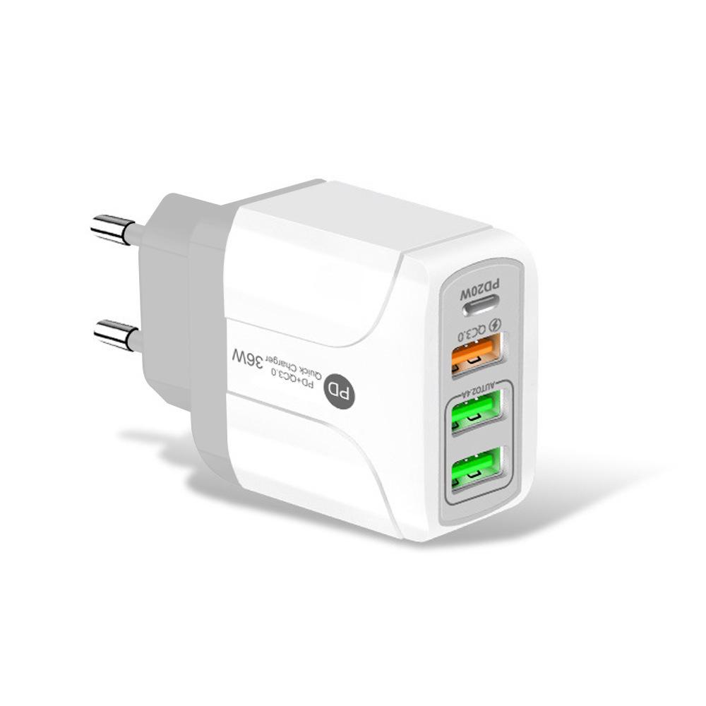 Chargeur Rapide Multi-Ports GaN 65W PD33W QC3.0, Norme Européenne 9V/12V