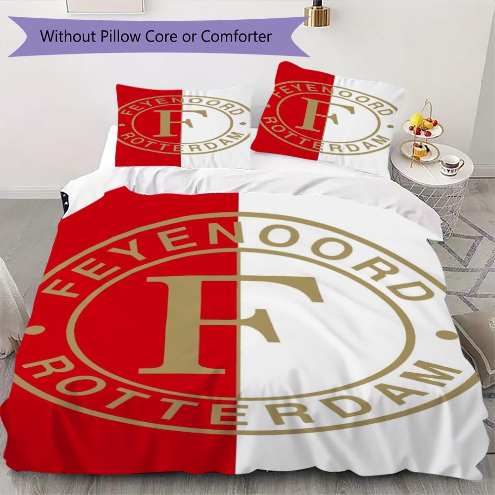 Feyenoord Pattern Bedding Uilt Set Uilt Cover Pillowcase Home Decoration Birthday Gift (1 * Duvet Cover + 2 * Pillowcase Without Core)53