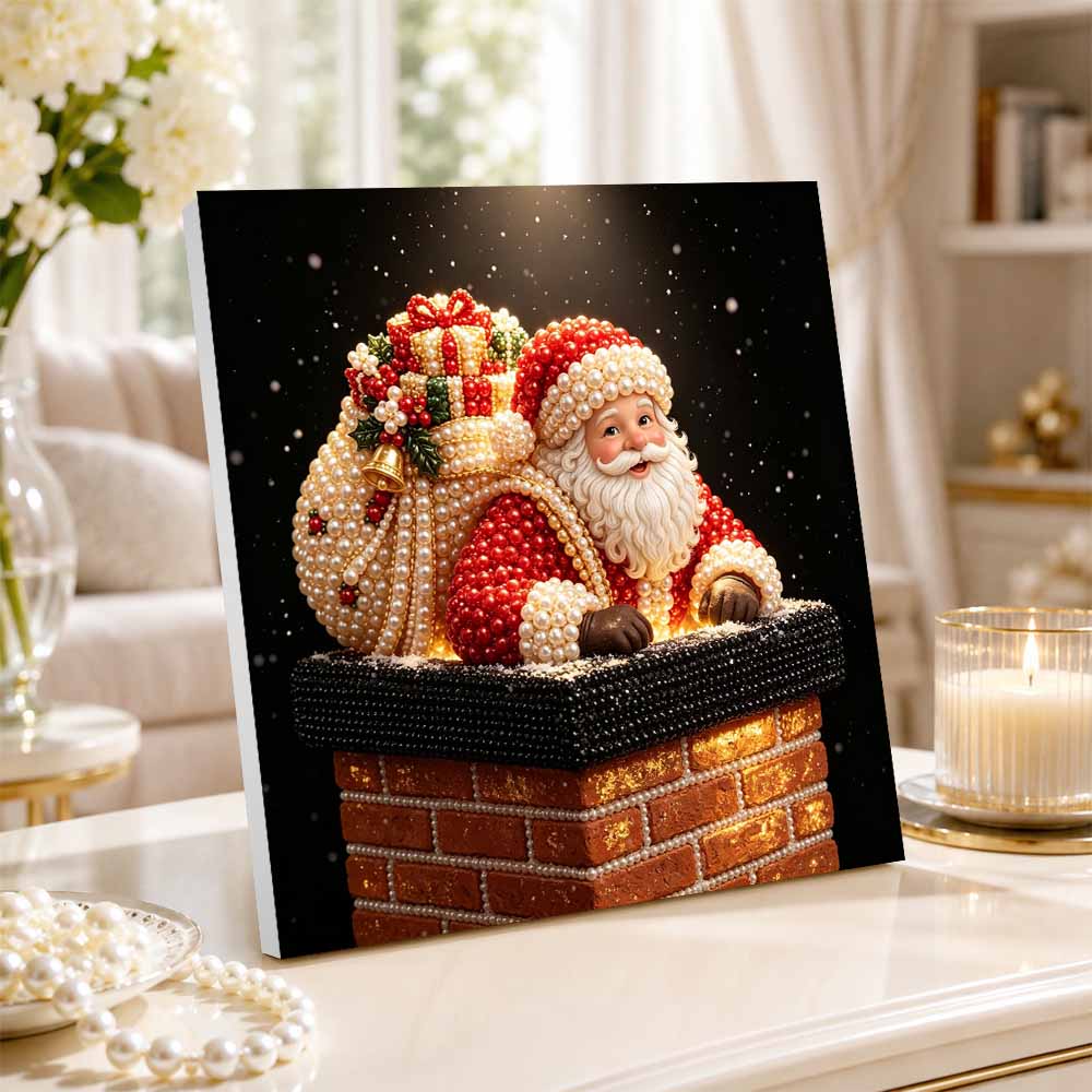 DIY Christmas Santa Claus Pearl Painting Kit for Festive Crafting. Home Wall Decoration