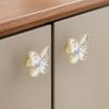 Butterfly Shaped Cabinet Knobs Unique Chinese Painting Pattern Easy Install Furniture Handles for Wardrobe Drawer
