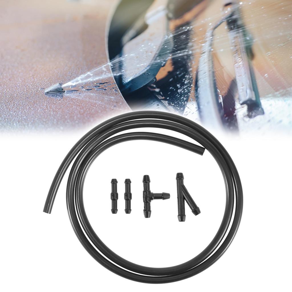 X AUTOHAUX Windshield Washer Jet Nozzle Hose Tube Kit 1M Washer Fluid Hose and