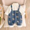 Korean Style Denim Baby Romper - Long Sleeve Autumn Overalls for Infants