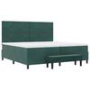 Box Spring Bed with Headboard Dark Green 200 x 200 cm Velvet