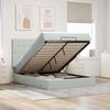 VidaXL Ottoman Bed Frame with Light Grey Mattress 140x200 Cm Velvet, Bed Frame, Upholstered Bed Frame, Bed Frame 3314324