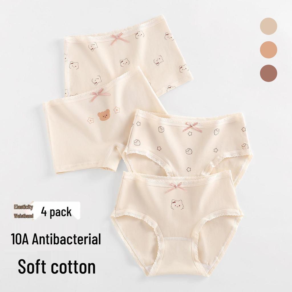 Girls' Growth Underwear: Soft 4-Corner, No-Pinch, Flat-Legged, Antibacterial 10A Baby Pants