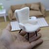 1 Piece 1/12 Dollhouse Mini Plush Sofa Chair Side Table Furniture Model For Doll House Decor Simulation Single Person Sofa
