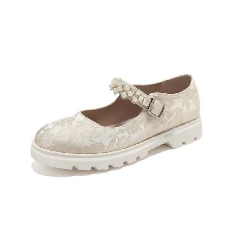 New girls' single shoes rubber sole medium and older children's shoes four seasons girls' student shoes buckle Chinese style children's Hanfu shoes