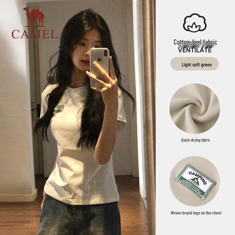 CAMEL Women s Cotton-Feel Breathable T-Shirt M