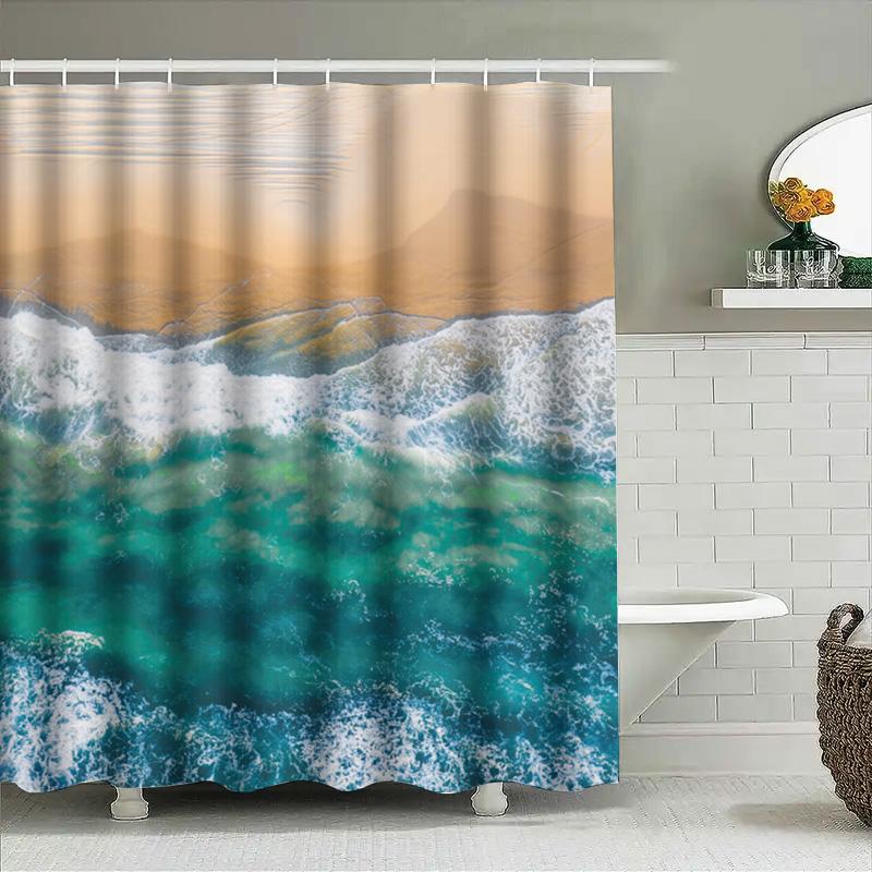 Beautiful Ocean Waves Shower Curtain Perfect For Your Bathroom Decor