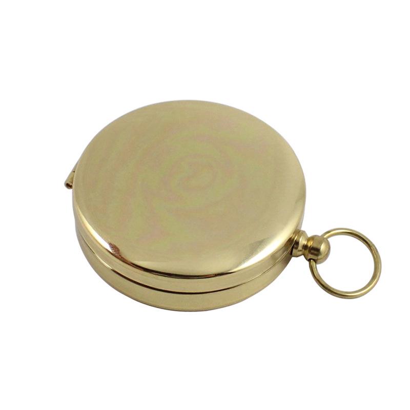 G50 Copper Luminous Flip-Top Compass: Outdoor Multi-functional Metal Compass in Pocket Watch Style