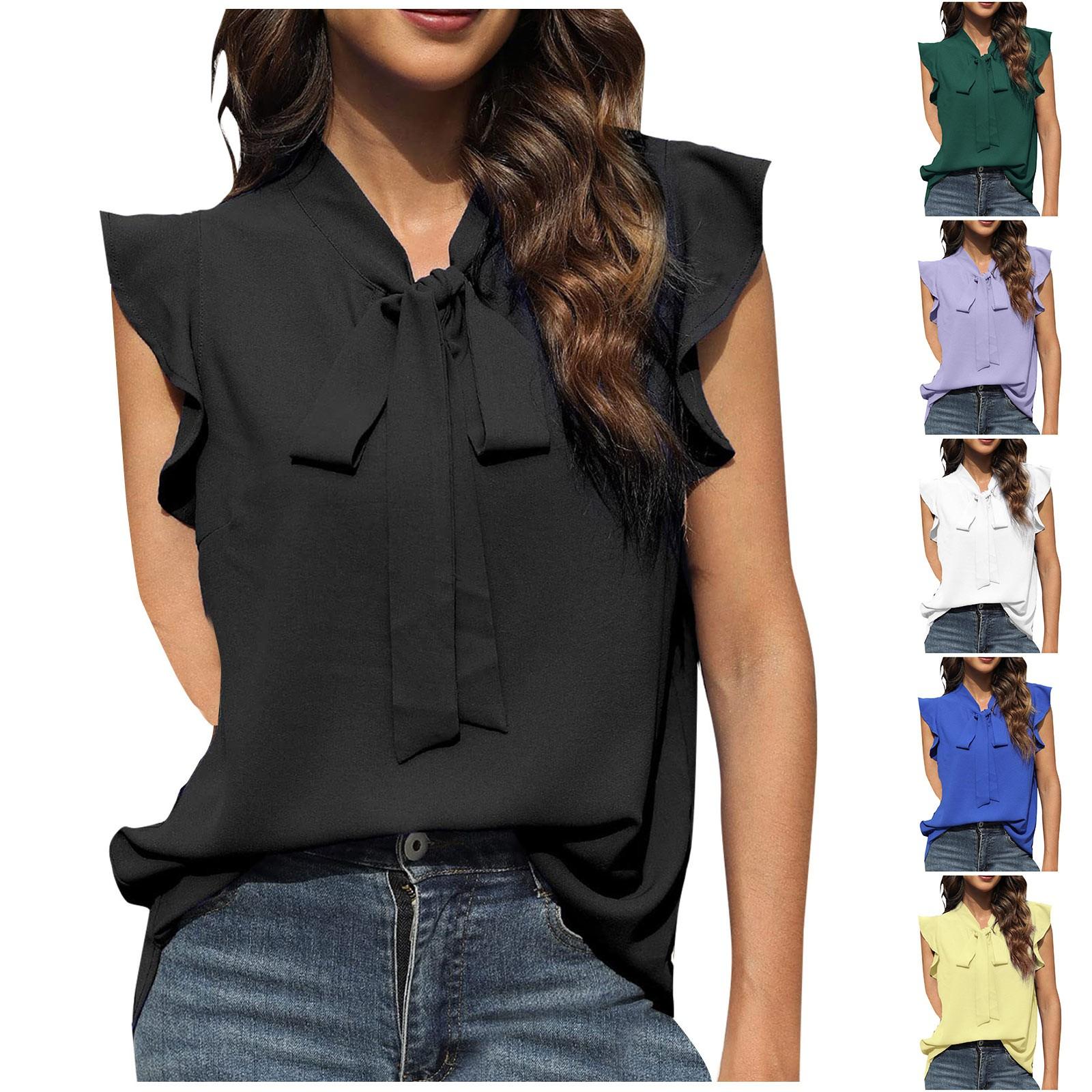 

Мода Женская Свободная Удобная Короткая V-Образный Вырез Твердая Футболка