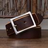 Belt Men's Stainless Steel Buckle Tea Core Leather Thickened First Layer Leather Simple All-Match Casual Jeans Belt Men's
