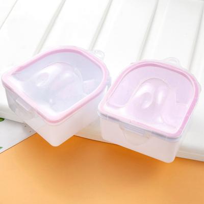 Nail Soaking Groove with Removable Cuticle Pusher Bowl Double Layers Design Hanging Hole Manicure Tool
