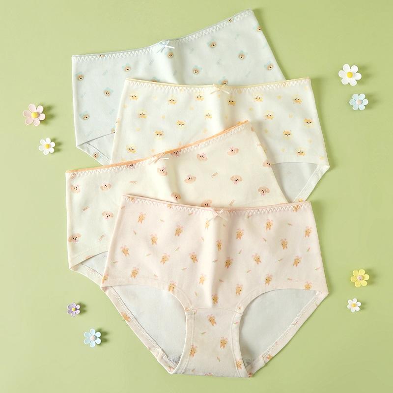 Fenteng 4-Pack Girls' Underwear - 100% Cotton Crotch