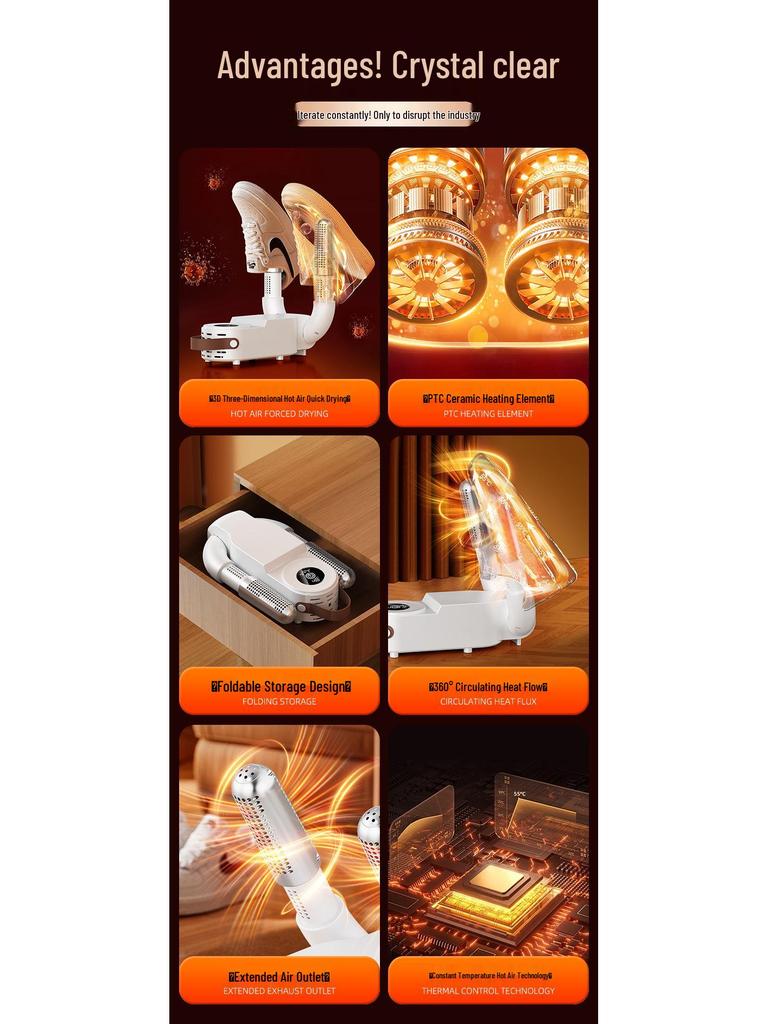 Portable Shoe Dryer - Compact & Efficient for Dorms and Homes