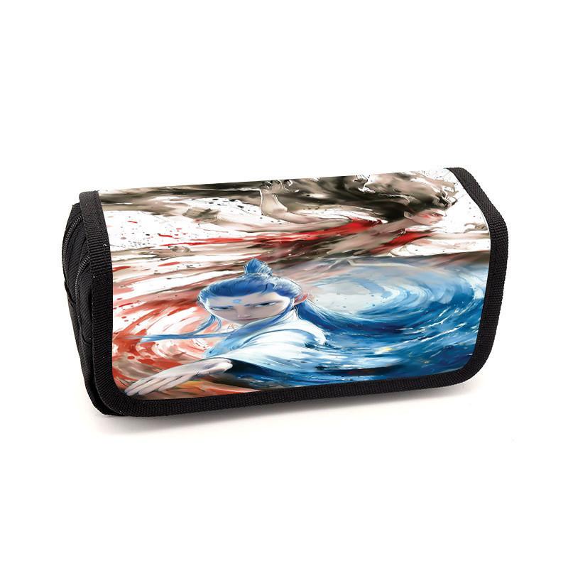 Childrens Minimalist Pencil Case With Ne Zha Print Design For Daily School Use