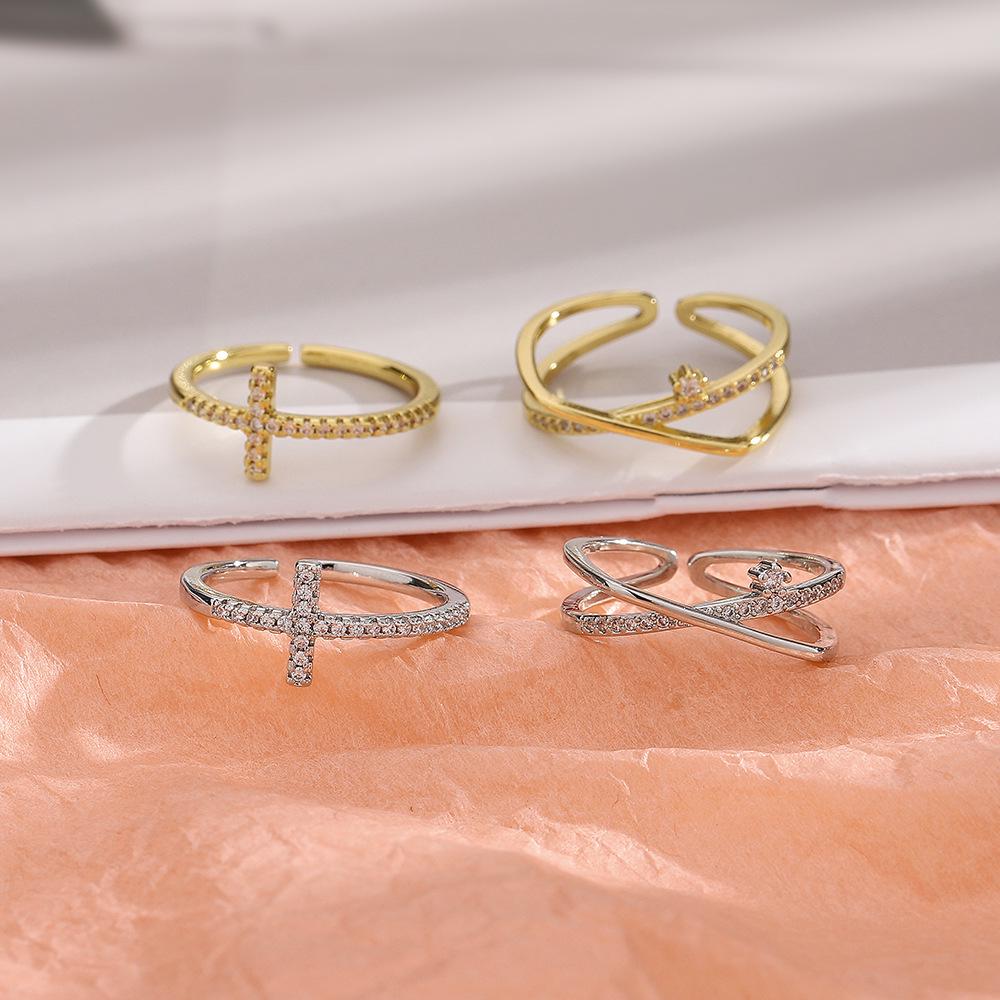 Vintage Cat Cross Ring: Women's Fashion Student Style, Japanese/Korean Trendy Index Finger Ring