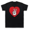 Peace And Love Symbols V Hand Slogan Peace On Earth Mens And Womens T-Shirt