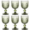 Stemmed Water Glasses - Home ESPRIT - Set of 6 - Green - 8x8x14.5 Cm - Multicolor - Elegant Glassware