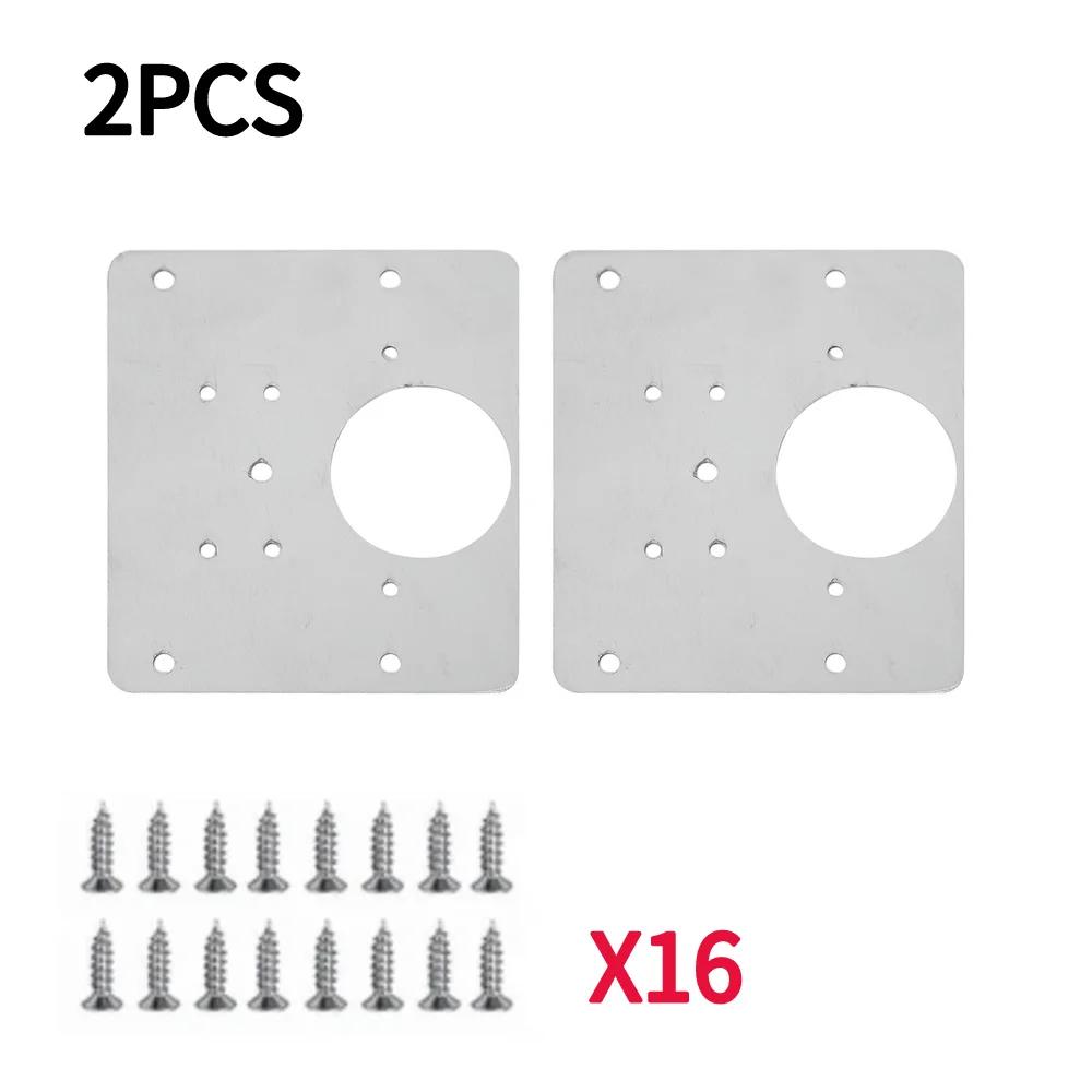1-10Sets Stainless Steel Hinge Repair Plate Kits Cabinet Door Hinges Mounting Tool with Screw Flat Fixing Brackets Hardware Tool