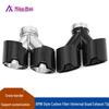 BMW Carbon Fiber Quad Y-Shaped Exhaust Tailpipe - Modified Beveled Nozzle, Black/Silver, Universal Fit