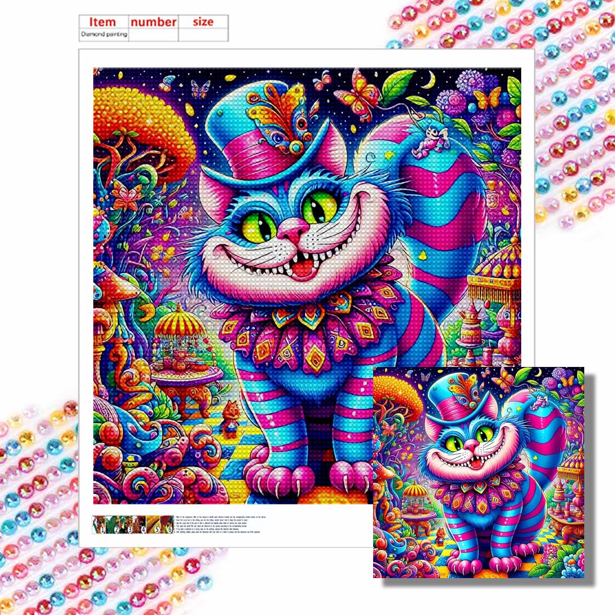 

Алмазная мозаика своими руками Круглые алмазы Мистер. Прекрасная кошка Полная алмазная мозаика Украшение для дома Живопись Набор для вышивания крестиком Round 20x20cm